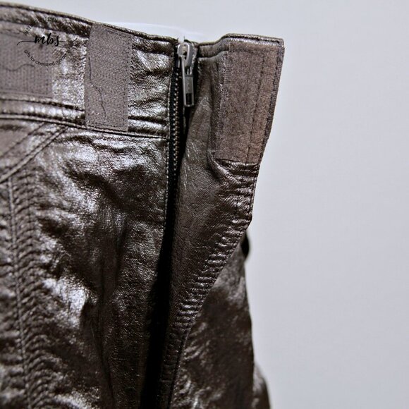 H:OURS at Revolve Brie Silver Metallic Ruched High Waist Pants - Picture 10 of 15